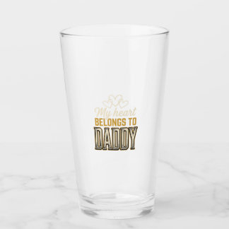 My Heart Belongs to Daddy Vintage Typography Shirt Glass