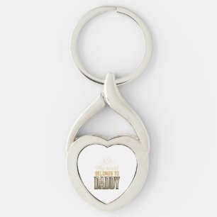 My Heart Belongs to Daddy Vintage Typography Shirt Key Ring