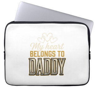 My Heart Belongs to Daddy Vintage Typography Shirt Laptop Sleeve