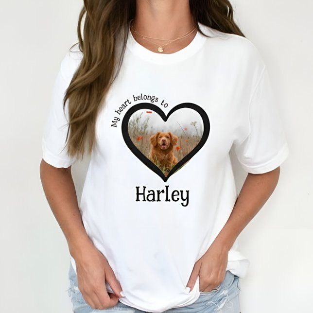 My Heart Belongs To Dog Lover Pet Photo T-Shirt  (Creator Uploaded)