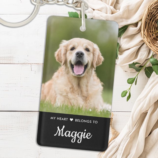 My Heart Belongs To Dog Personalised Pet Photos Key Ring (Creator Uploaded)