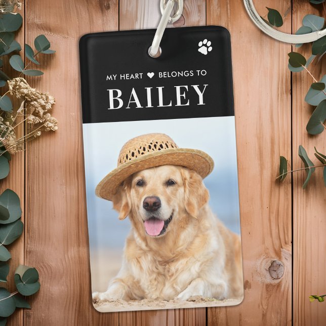My Heart Belongs To Dog Pet Photo Key Ring (Creator Uploaded)