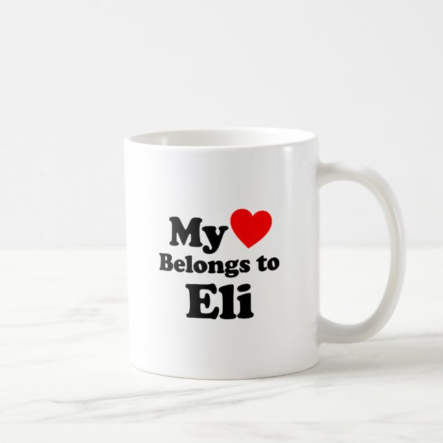 My Heart Belongs to Eli Coffee Mug (Right)