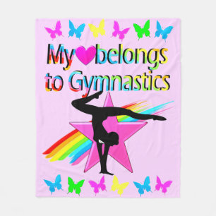 MY HEART BELONGS TO GYMNASTICS PRETTY DESIGN FLEECE BLANKET