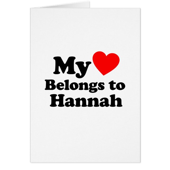 My Heart Belongs to Hannah (Front)