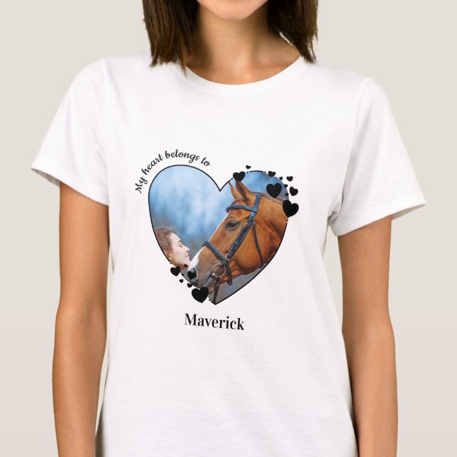 My Heart Belongs To Horse Lover Photo T-Shirt (Creator Uploaded)
