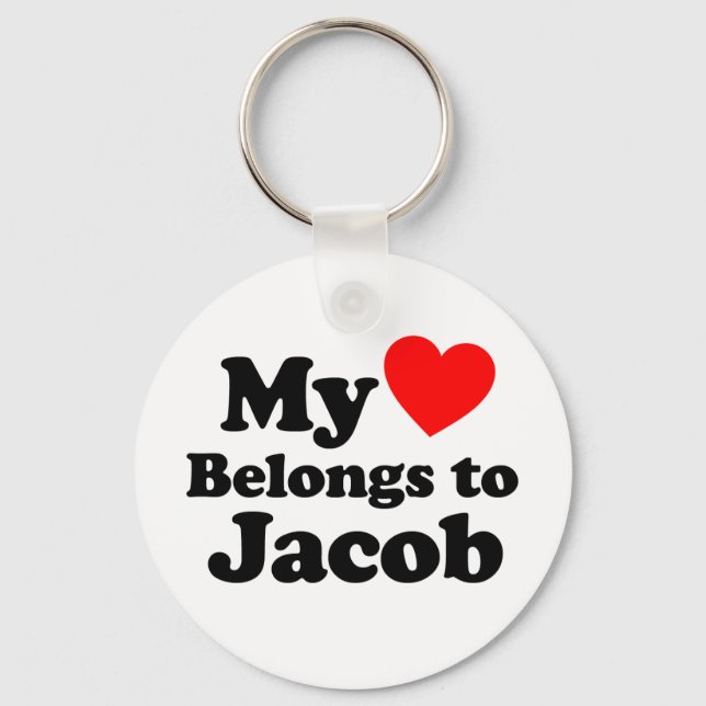 My Heart Belongs to Jacob Key Ring (Front)