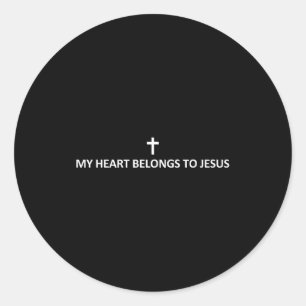 My Heart Belongs To Jesus Subtle Minimal Christian Classic Round Sticker