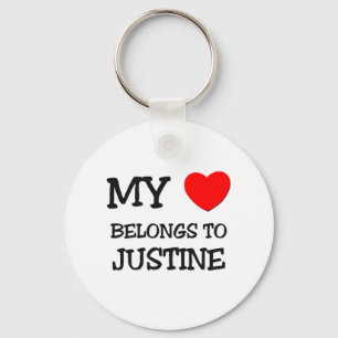 My Heart Belongs To JUSTINE Key Ring