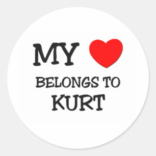 My Heart Belongs to Kurt Classic Round Sticker