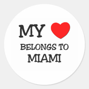My heart belongs to MIAMI Classic Round Sticker