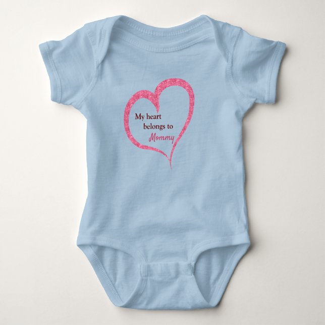 My Heart Belongs to Mummy customisable Baby Bodysuit (Front)