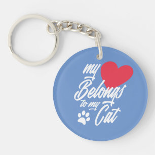 My Heart Belongs to My Cat Valentine Keychain