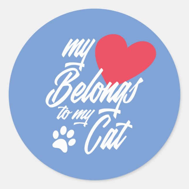 My Heart Belongs to My Cat Valentine | Sticker (Front)