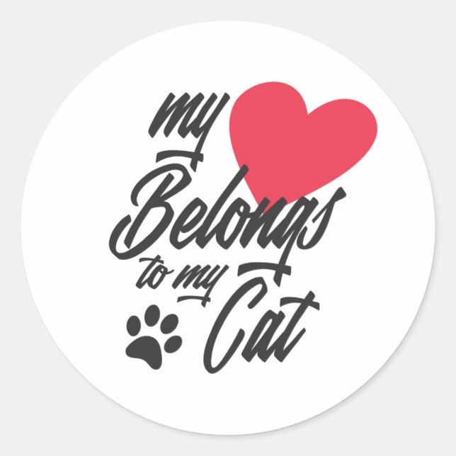 My Heart Belongs to My Cat Valentine | Sticker (Front)