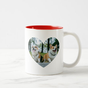 'My Heart Belongs To My Dogs' Modern Photo Gift Two-Tone Coffee Mug