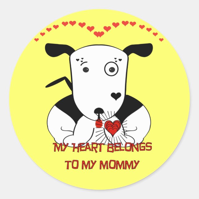 My Heart Belongs to My Mummy Classic Round Sticker (Front)