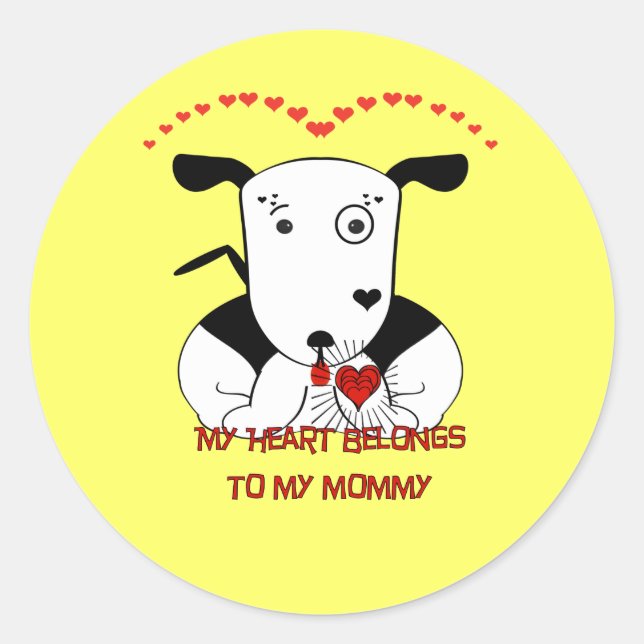 My Heart Belongs to My Mummy Classic Round Sticker (Front)