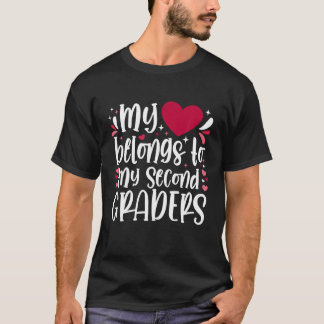 My Heart Belongs to My Second Graders Teacher Vale T-Shirt