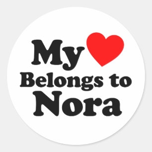 My Heart Belongs to Nora Classic Round Sticker