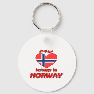 My heart belongs to Norway Key Ring