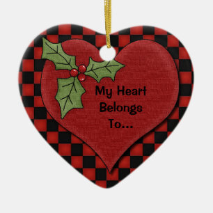 My Heart Belongs To Personalised Photo Heart Ceramic Ornament