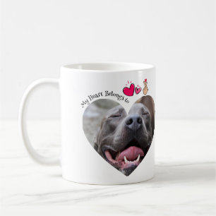 My Heart Belongs to Pitbull dog custom photo Coffee Mug
