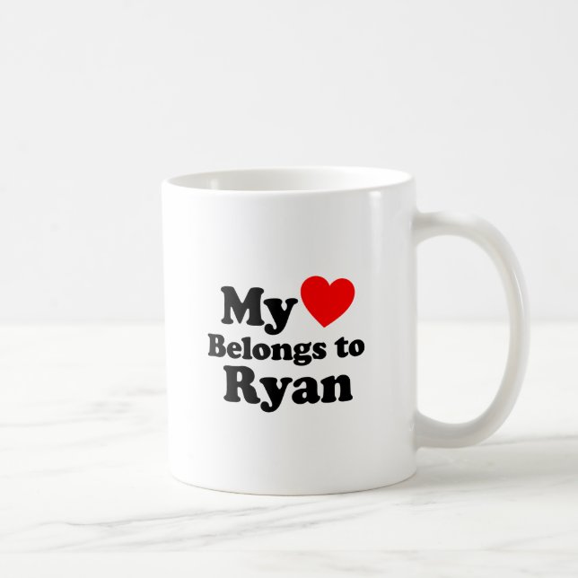 My Heart Belongs to Ryan Coffee Mug (Right)