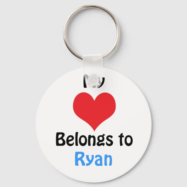 My heart Belongs to Ryan Key Ring (Front)
