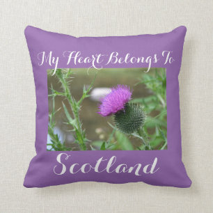 "My heart belongs to Scotland" Thistle Pillow