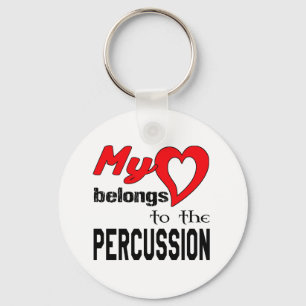My heart belongs to the Percussion. Key Ring