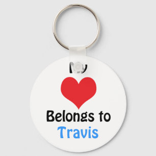 My heart Belongs to Travis Key Ring