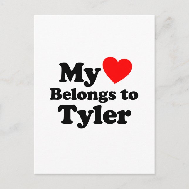 My Heart Belongs to Tyler Postcard (Front)