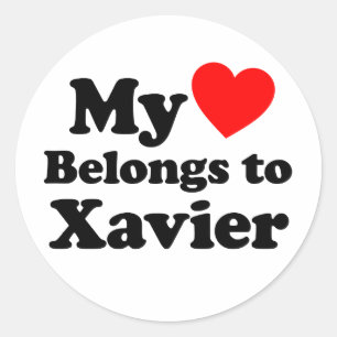 My Heart Belongs to Xavier Classic Round Sticker