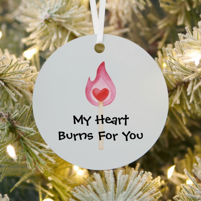 My Heart Burns For You Metal Tree Decoration (Insitu)