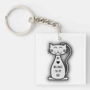 My Heart Cat Key Ring