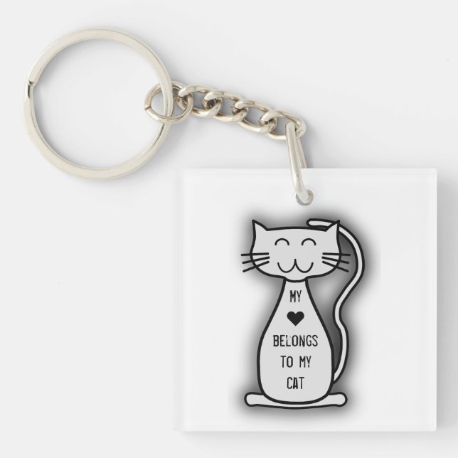 My Heart Cat Key Ring (Front)