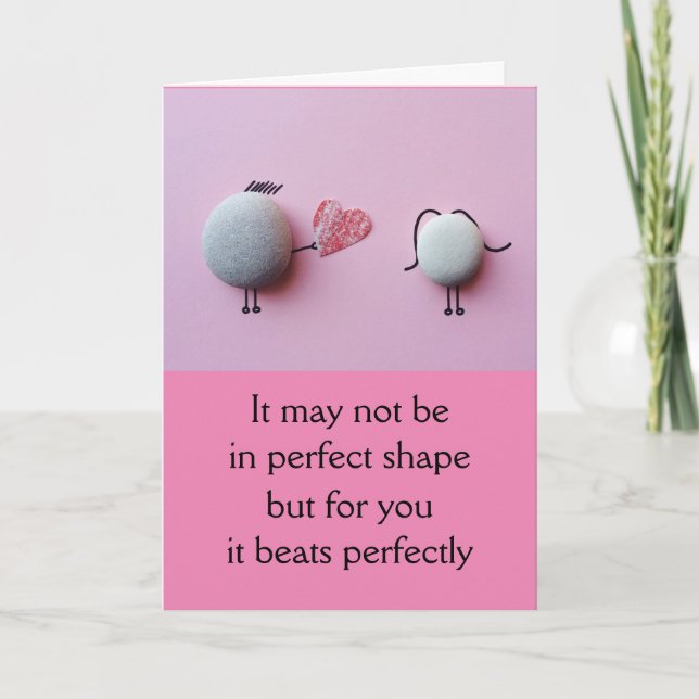 My Heart for You Beats Perfectly Valentine's Day Holiday Card (Front)