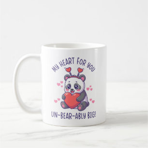 My Heart For You Un-Bear-Ably Big - Cute Panda Coffee Mug