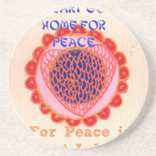 "My Heart Goes Home for Peace" Art Print Coaster
