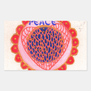 "My Heart Goes Home for Peace" Art Print Rectangular Sticker