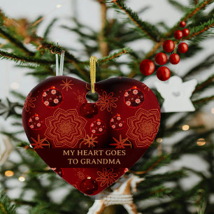 My Heart goes to Grandma Ceramic Ornament