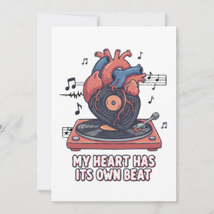 "My Heart Has Its Own Beat" Funny Vinyl Record  Thank You Card