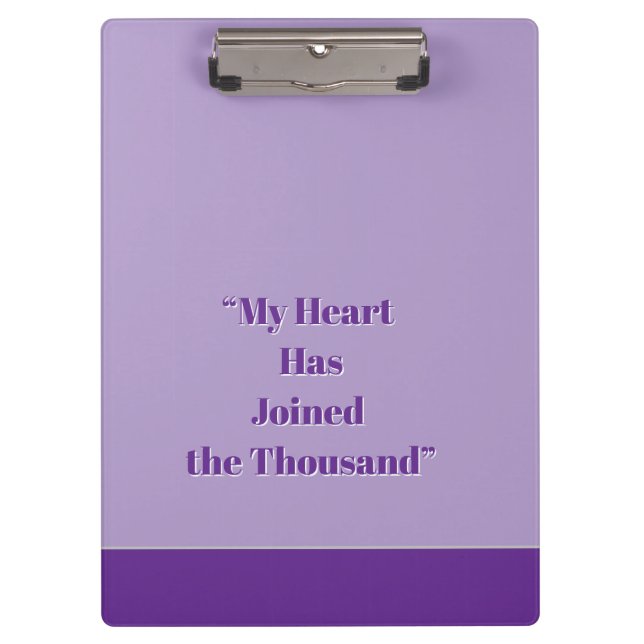 My Heart Has Joined the Thousand Clipboard (Front)