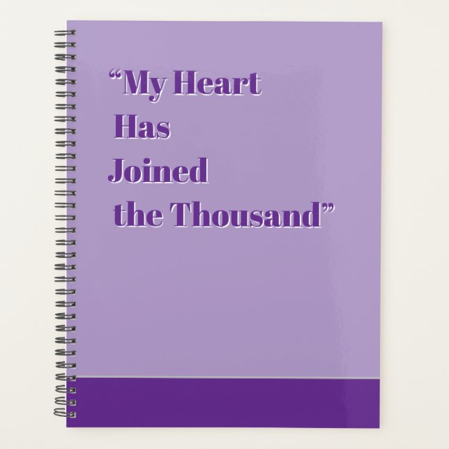 My Heart Has Joined the Thousand Planner (Front)