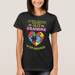 My Heart He Calls Me Grandma Autism Awareness T-Shirt