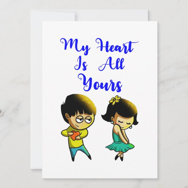 My Heart Is All Yours Bestie Couple love Valentine Announcement (Front)
