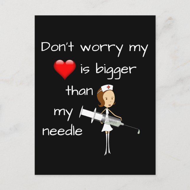 My Heart is Bigger than my Needle Postcard (Front)