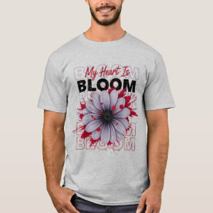 My Heart Is Bloom Bold Floral Graphic Daisy Blood T-Shirt