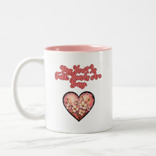 My Heart Is Full Hands Are Busy Mom Life Two-Tone Coffee Mug